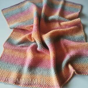 Pastelowy kocyk, prezent, dziecko, dla dziewczynki