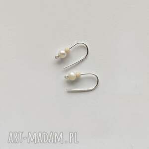 okrąg kolczyki, srebro, perła, kolaliki szklane