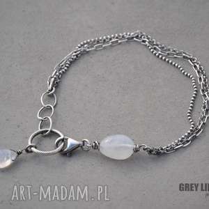 grey line project moonstone mini srebro, kamien ksiezycowy, minerały