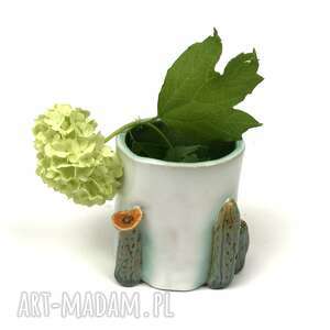ceramiczna osłonka na kwiaty, ręcznie robiona prezent polskie