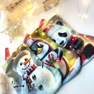 skarpety świąteczne zestaw 3 szt bałwan, pingwin, panda skarpeta świateczna