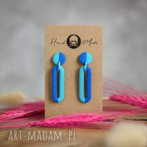 Kolczyki Emma niebiesko-błękitne - handmade wiszące