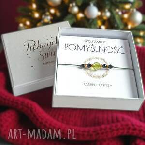 amulet - pomyślność świąteczne pudełko oliwin, onyks ochronna