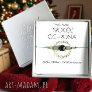 amulet - spokój i ochrona świąteczne pudełko obsydian