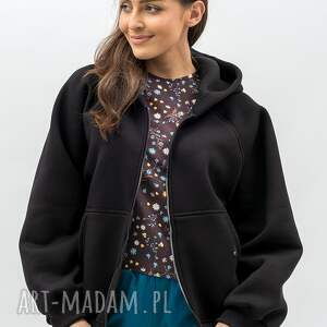bluza z kapturem na zamek ciepła - ikbal czarna