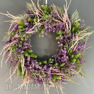 Wianek, dekoracyjny, fioletowy, na drzwi