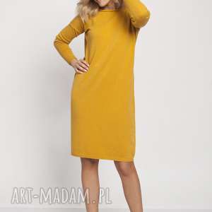 ręczne wykonanie swetry dzianinowa sukienka, suk008 żółty mkm