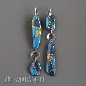 długie asymetryczne kolczyki imprezę, biżuteria z papieru