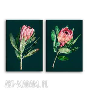 obraz drukowany na płótnie dyptyk kwiaty peonii 2 części każda 50x70cm