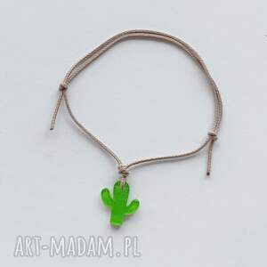 Kaktus bransoletka handmade na sznurku - kolorowy dodatek