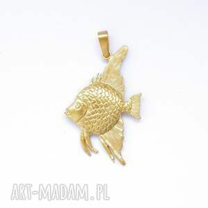 ręczne wykonanie wisiorki wisiorek srebrny - złota rybka