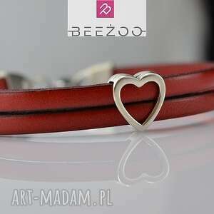 ręcznie wykonane bransoletka z rzemieni joyee red heart