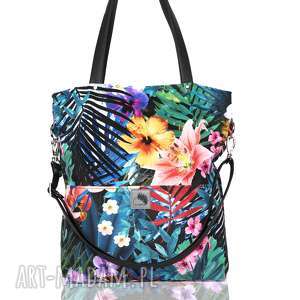 ręczne wykonanie torebki fantastyczna torebka w egzotyczny wzór, palmy, kwiaty