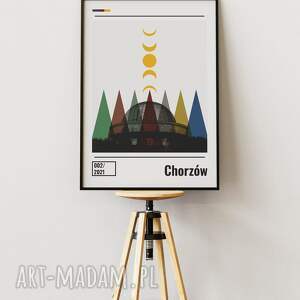 plakat chorzów A3 29,7x42cm, kolaż planetarium śląskie