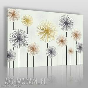 obraz na płótnie - metaliczne kwiaty - 120x80 cm - VAKU DSGN dom obrazy