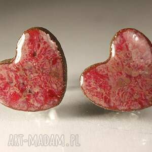 pieprzne serce - kolczyki ceramiczne