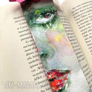 Prezent Zakładka papierowa Różowa Wstążka VIII ręcznie malowana