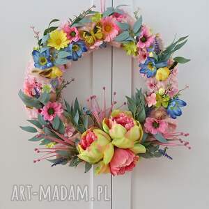 duży wianek wielkanocny drzwi, wielkanocne dekoracje ozdoba