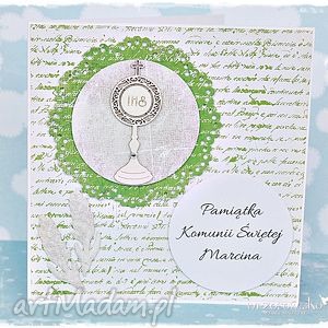 handmade scrapbooking kartki kartka na komunię z personalizacją