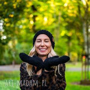 Rękawiczki MERINO “Czarne”, z jedwabiem