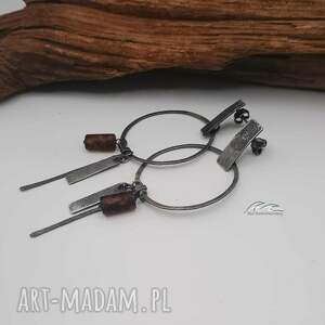 Bursztynowe Trio, srebrne kolczyki, bursztyn, srebro