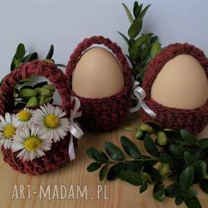 dekoracje wielkanocne mini koszyczek na jajko, kpl 4 szt, pisanka, wielkanoc