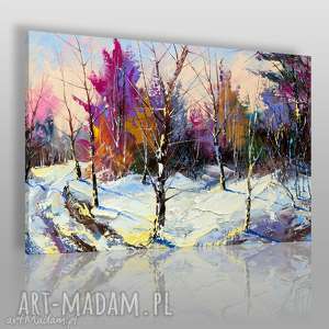 obraz na płótnie - las śnieg kolory - VAKU DSGN obrazy