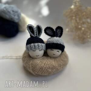 czapeczki z uszami zająca na jajka wielkanocne - zestaw 2 szt