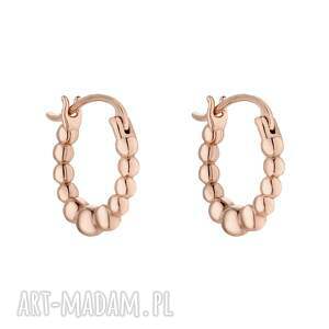 kolczyki koła z kuleczek różowego złota, bigle