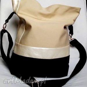 ręczne wykonanie na ramię torebka beż - brąz stylu vintage