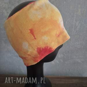 Szeroka opaska Wiosenna ręcznie farbowana, fol, dam, et, boh