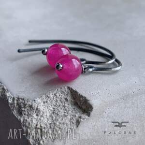 Kolczyki Piwonie w Kamieniu, z agatami, srebrne bigle