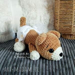 Prezent Pies, Piesek na szydełku, w pieluszce, Maskotka