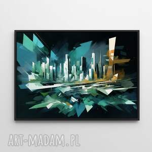 plakaty plakat metropolia - abstrakcja do salonu format 30x40 cm