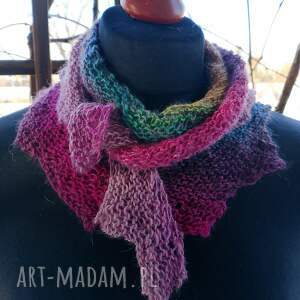 cieniowany mini szalik dragon szal na drutach, chusta