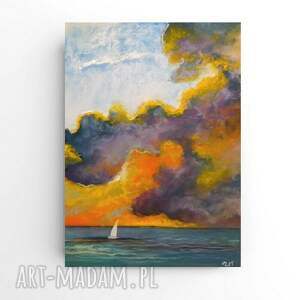 morze - praca formatu 24/18 cm pastele suche