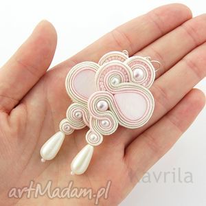 pink light soutache - Kavrila kolczyki