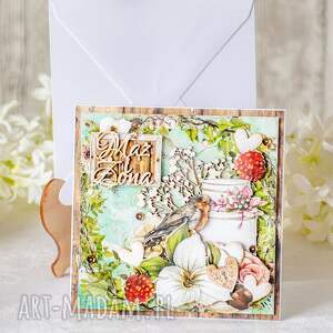 scrapbooking kartki kartka na ślub / rocznicę - mąż i żona 1 boho