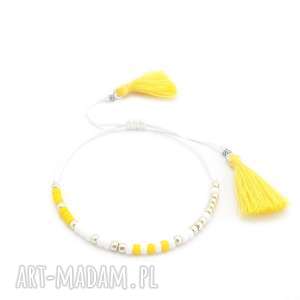 bransoletka minimal - juicy yellow, wakacyjna, boho, lato, chwosty