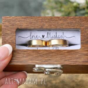 z szybką 9x5 serce, pudełko na obrączki