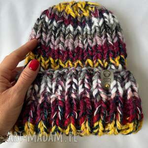 czapka bloo kolorowa handmade na zimę, prezent