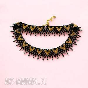 Prezent Kolia koralikowa czarno złota | naszyjnik