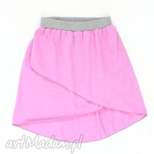 asymetryczna spódnica różowa, bawełna, dziewczynka, plaża