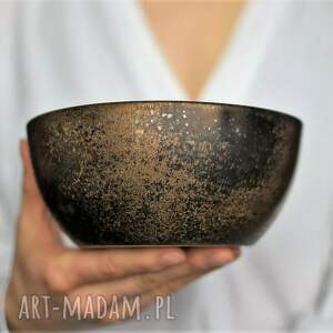 ręczne wykonanie ceramika miska ceramiczna złoto & srebro 500ml