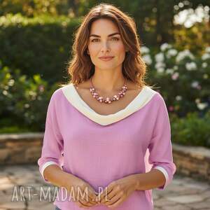 FEBOO POUDRE II róż, naszyjnik - ceramiką