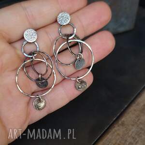 kolczyki srebrne koła z pastylkami