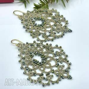 pomysły na święta prezenty Kolczyki koronka frywolitka 099