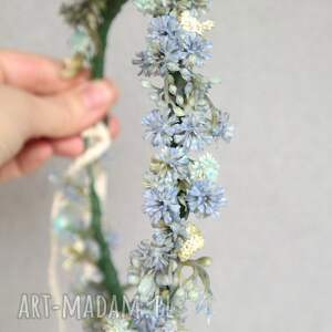 Chabrowa mgła o świcie - romantyczny wianek z dzikich kwiatów