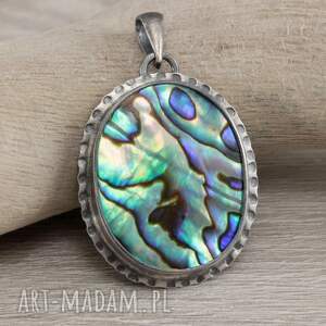 paua abalone w srebrze - wisior 1654a srebro