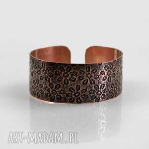 Kwiaty (2504 02) ooak, miedziana bransoletka